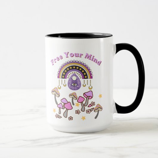 Retro Befreie deinen Geist Tasse (Rechts)