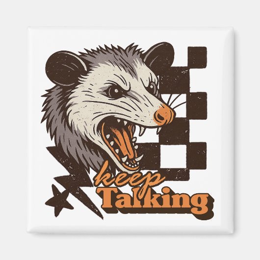 Retro Behalt Talking Feral Possum: Angry Wild Anim Magnet (Vorne)