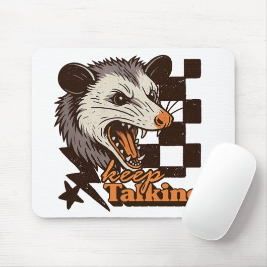 Retro Behalt Talking Feral Possum: Angry Wild Anim Mousepad (Mit Mouse)