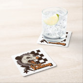 Retro Behalt Talking Feral Possum: Angry Wild Anim Rechteckiger Pappuntersetzer (Vor Ort)