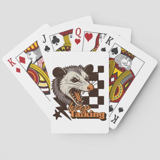 Retro Behalt Talking Feral Possum: Angry Wild Anim Spielkarten (Rückseite)