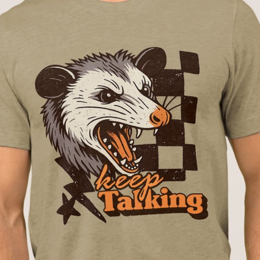 Retro Behalt Talking Feral Possum: Angry Wild Anim Tri-Blend Shirt