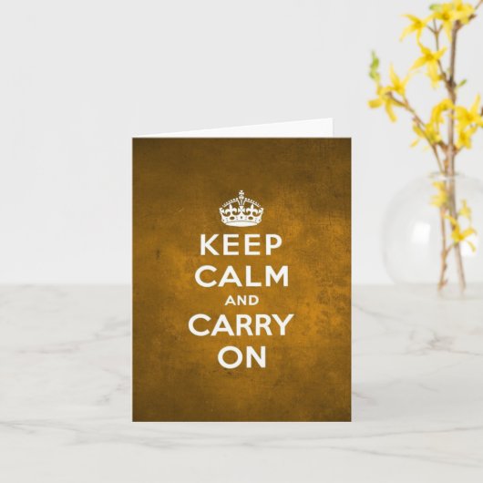 Retro Behalte Ruhe Karte (Gelbe Blume)