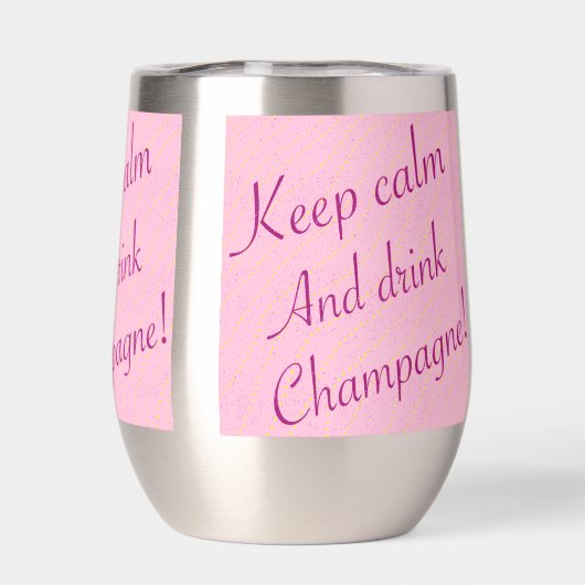 Retro Behalte Ruhe und Trink Champagner (Rückseite)