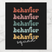 Retro Behavior Squad Behavioral Therapist Weinetikett (Einzelnes Label)