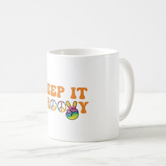 Retro behielt es groovy kaffeetasse (VorderseiteRechts)