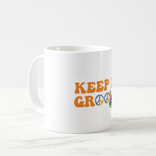 Retro behielt es groovy kaffeetasse (Vorderseite Links)