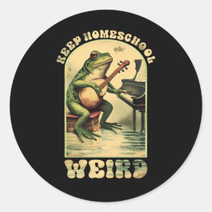 Retro Behielt Homeschool komische Mama Frog Mama C Runder Aufkleber
