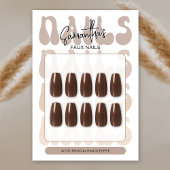Retro Beige Acrylic Nails Care Guide Display Cards