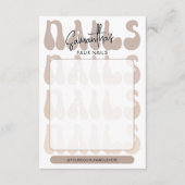 Retro Beige Acrylic Nails Care Guide Display Cards (Vorderseite)