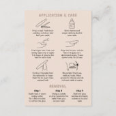 Retro Beige Acrylic Nails Care Guide Display Cards (Rückseite)