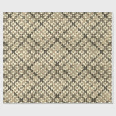 Retro Beige Brown Kariert Geschenkpapier (Flach)