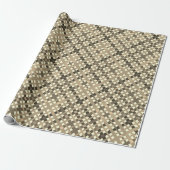 Retro Beige Brown Kariert Geschenkpapier (Ungerollt)