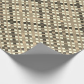 Retro Beige Brown Kariert Geschenkpapier (Ecke)