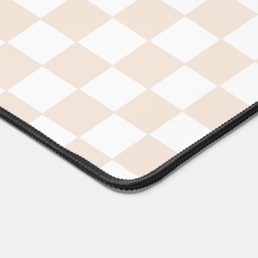 Retro Beige Checkered Desk Mat Schreibtischunterlage (Ecke)