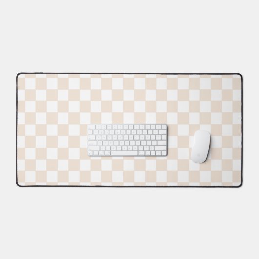 Retro Beige Checkered Desk Mat Schreibtischunterlage (Tastatur & Maus)