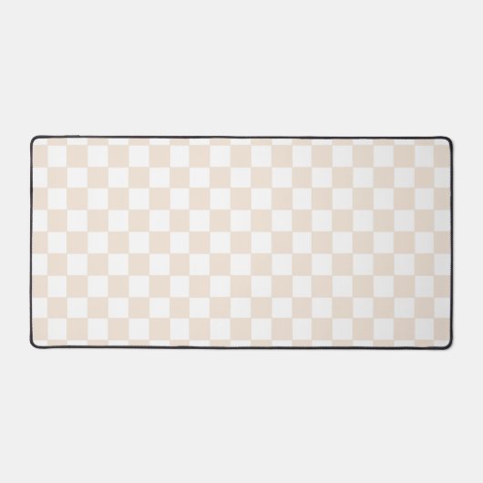 Retro Beige Checkered Desk Mat Schreibtischunterlage (Vorderseite)