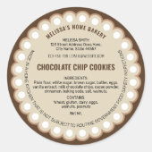 Retro Beige Cookies Bakery Packaging Hütte Law Runder Aufkleber (Vorderseite)