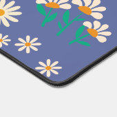 Retro Beige Daisies Bleibe Groovy Blue Script Name Schreibtischunterlage (Ecke)