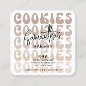 Retro Beige DIY Cookie Decorating Instructions Quadratische Visitenkarte (Vorderseite)