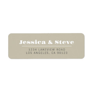 Retro Beige Gray & White Wedding Rücksendeadresse