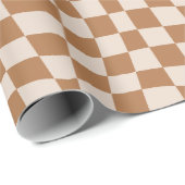 Retro-beige mit Schachbrettmuster Geschenkpapier (Rolleneckpunkt)
