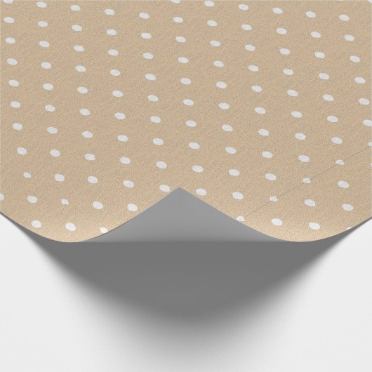 Retro Beige Polka Dot Pattern Trendy Chic Geschenk Geschenkpapier (Ecke)