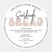 Retro Beige Sourdough Brot Modernes Hütte Gesetz Runder Aufkleber (Vorderseite)