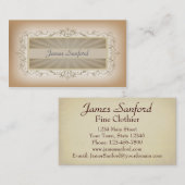 Retro Beige Tone Beruflich Visitenkarte (Vorne/Hinten)