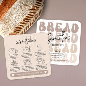 Retro Beige Trendy Sourdough Brot Care Cards Quadratische Visitenkarte