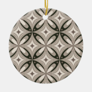 Retro Beige- und Brauntöne geometrische Formen Keramik Ornament
