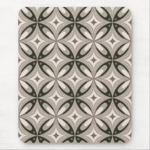 Retro Beige- und Brauntöne geometrische Formen Mousepad