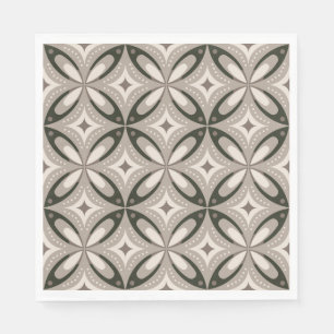 Retro Beige- und Brauntöne geometrische Formen Serviette