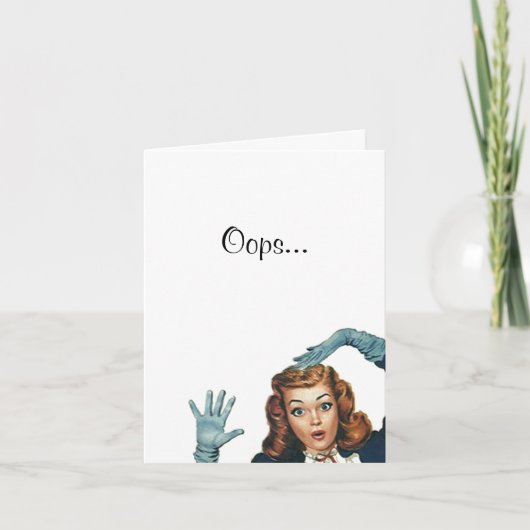 Retro Belated Birthday Oops Card Cards Freundlichk Karte (Vorderseite)
