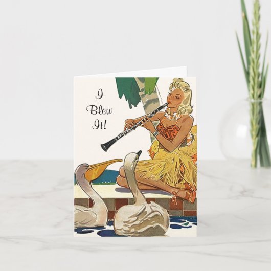 Retro Belated Birthday Oops Card Karten ich blies  (Vorderseite)