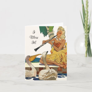 Retro Belated Birthday Oops Card Karten ich blies 