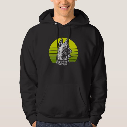 Retro Belgian Malinois Hoodie (Vorderseite)