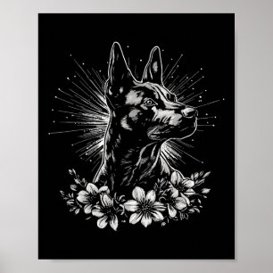 Retro Belgisch Malinois Dog Lover Tattoo Style Poster