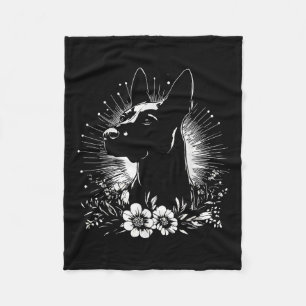 Retro Belgische Malinois Hund Lover Tattoo Style _ Fleecedecke