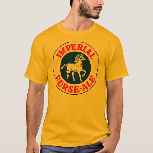 Retro belgisches Bierlogo Kaiserpferdeale T-Shirt (Vorderseite)