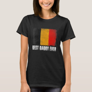 Retro Belgium Flag Best Daddy Ever Vatertag T-Shirt
