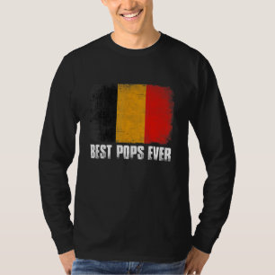 Retro Belgium Flag Beste Pop je Vatertag T-Shirt