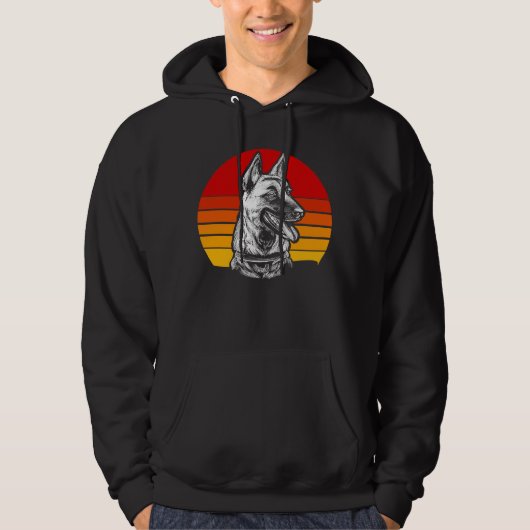 Retro Belgium Malinois 3 Hoodie (Vorderseite)