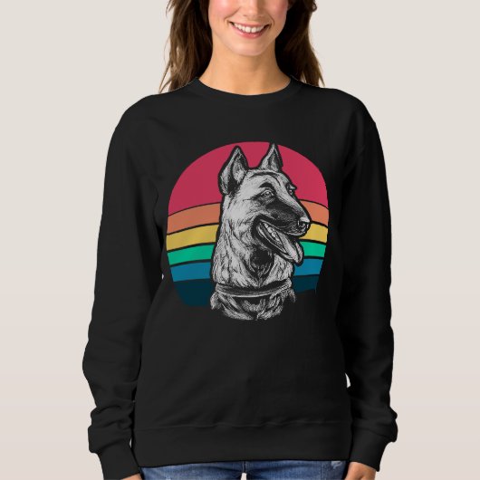 Retro Belgium Malinois Sweatshirt (Vorderseite)