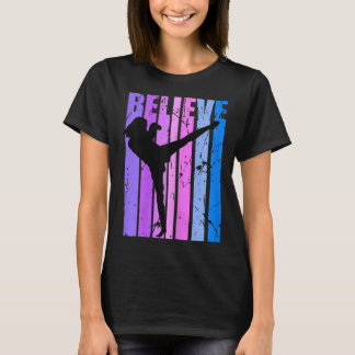 Retro Believe Motivations-Kickboxen Frauen Mädchen T-Shirt