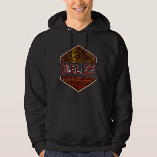 Retro Belize Latin Palmen Palmen Ozean Sonne und S Hoodie