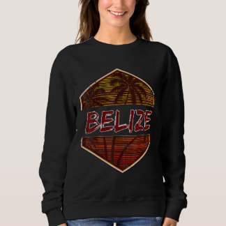Retro Belize Latin Palmen Palmen Ozean Sonne und S Sweatshirt