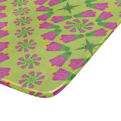 Retro Bell Blume Mandalas Grüne Glasplatte Schneidebrett (Ecke)