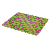 Retro Bell Blume Mandalas Grüne Glasplatte Schneidebrett (Ecke)