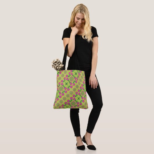 Retro Bell Blume Mandalas Grüne Tasche (2 Größen) (Am Model)